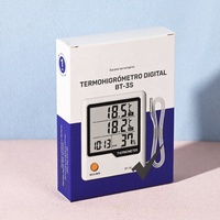Boîte d'emballage électronique personnalisée en carton plié avec impression, certifiée FSC, RoHS, ISO, pour thermomètre numérique et hygromètre