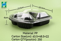 Barquette alimentaire en plastique, nouvelle barquette alimentaire en PP de qualité alimentaire, récipient à emporter avec 3 compartiments pour la restauration rapide, boîte à lunch, utilisation au micro-ondes