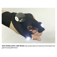 Gants LED flexibles et étanches portables avec lumière pour les doigts, pour le cyclisme, la pêche, la réparation mécanique, avec sangle magique