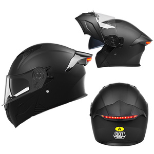 Vendita calda luci di coda a LED Open Face ABS caschi da moto modulari a Flip DOT omologati a doppia visiera per tutte le stagioni doppia D chiusura libera - Product Image 1