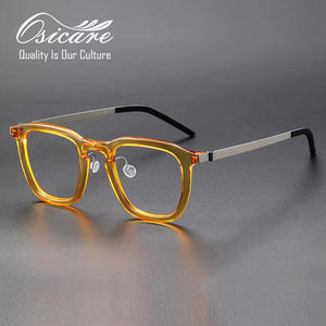 Lunettes en Titane de Luxe Marque de Luxe Lunettes Personnalisées Lunettes Rétro Lunettes Optiques Acétate Titane Montures de Lunettes pour Hommes - Product Image 3