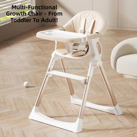 Chaise haute multifonctionnelle pour enfants Vsuch, réglable en hauteur, plateau amovible, coussin en PU, chaise haute pour tout-petits pour une utilisation prolongée