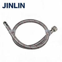 Tuyau tressé flexible JINLIN en acier inoxydable 304 de 1/2 pouce, anti-fuite et résistant aux éclats, pour salle de bain, toilettes et chauffe-eau