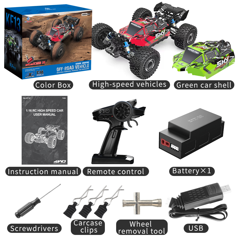 HOSHI KF13 RC Car - High Speed 1/16 off-Road Drift Monster Truck