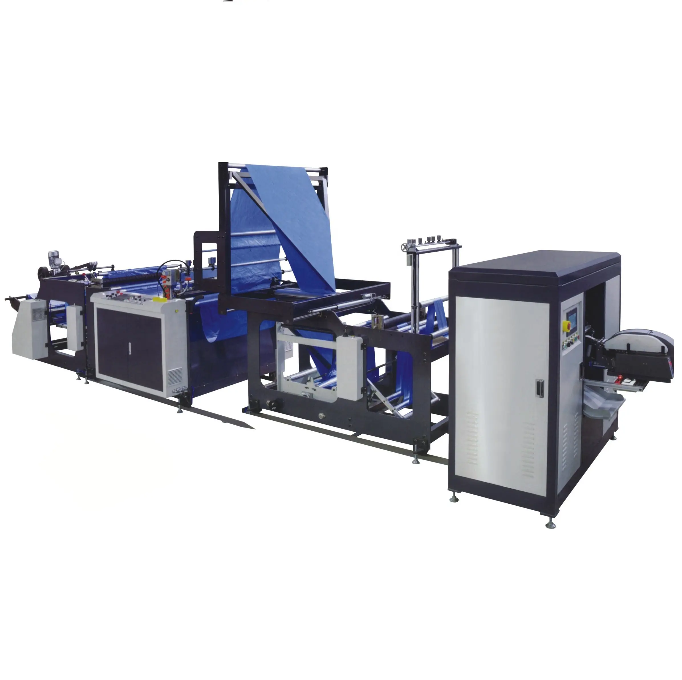 pe film double folding After seating Single line linkage rolling bag making machine