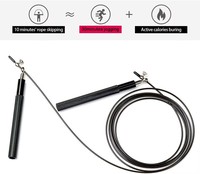 Corde à sauter de 3 m avec manche en aluminium et câble en acier (diamètre de la corde 2,5 mm) pour usage domestique - Durable et de haute qualité