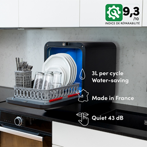 Mini lave-vaisselle à chargement frontal avec réservoir d'eau intégré, accès facile et boîtier en plastique - Product Image 4