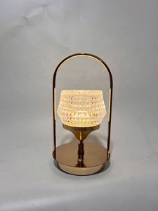 Lampe de table en cristal rechargeable, commande tactile, lumière LED de nuit, blanc chaud 2700K, éclairage d'appoint moderne pour chambre à coucher, intensité réglable, CRI 90 - Product Image 1