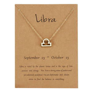 Elegante Stella Segno 12 Costellazione Della Collana Del Choker Catena D'oro Pendente di Fascino Collana Zodiaco - Product Image 1