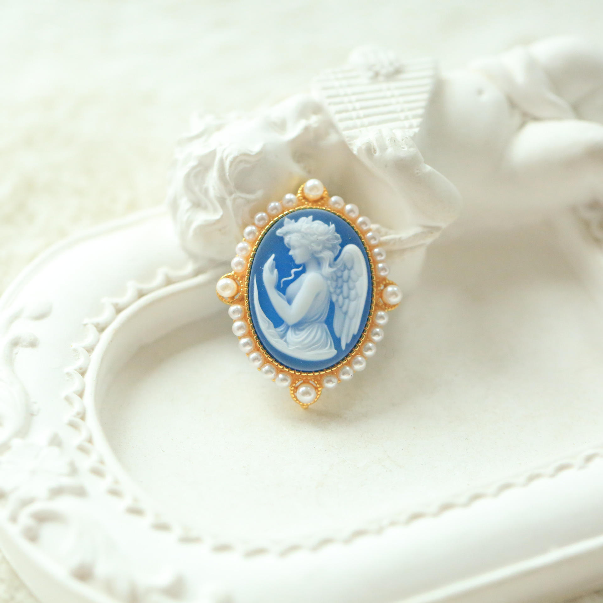 Colgante de cuentas azules múltiples