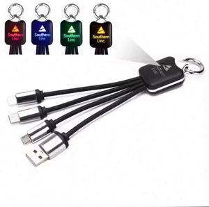 Porte-clés personnalisé avec logo, câble USB 3 en 1, LED - Product Image 6