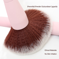 Ensemble de 15 pinceaux de maquillage professionnels en bois, doux au toucher, rose, personnalisables, en gros, véganes, de haute qualité, marque privée OEM