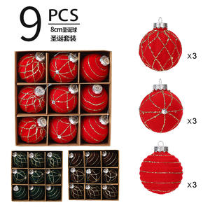 Bolas de Navidad de Plástico Flocado de 8CM, Juego de Bolas de Colores para Árbol de Navidad en Caja, Adornos Colgantes para Decoración Navideña - Product Image 5