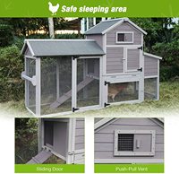 Poulailler mobile en bois de luxe, moderne et classique, avec nichoir, pour l'extérieur, cage à volailles, sur roulettes, coupe-vent, toutes saisons, pour animaux