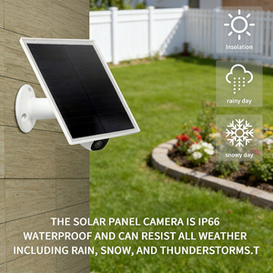 Panel Solar ALECTER Duradero de 8W de Alta Eficiencia para Cámara de Seguridad, IP66 Impermeable, 360° Soporte Ajustable con Doble Puerto USB-C y Micro - Product Image 4