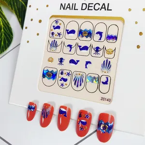 Wholesale Stickers Nail Decals 5D Best Price Gold Metal Whale Nail Decals