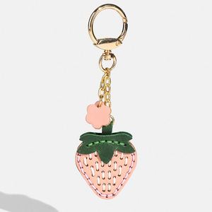 DIY Handmade PU Leather Strawberry Keychain No Worries Series Bag Charm Handmade Gift Bag Charms Accessories - Product Image 5