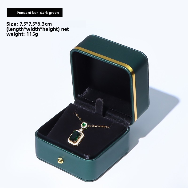 Boîte à pendentif vert foncé[7,5*7,5*6,3 cm]