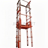 Plateforme élévatrice hydraulique portable pas chère, élévateur de cargaison vertical, élévateur à rail de guidage pour la construction