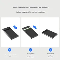 Produsen Grosir Casing Hard Drive Eksternal USB3.1 2.5 inci Kabel Data Penutup Geser Tipe-C Kompatibel Laptop Plastik
