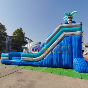 Dual lane shark water slides inflatable for kids and adults tobogan acuatico hinchable giant bounce house - Product Image 3