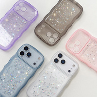 Coque de téléphone transparente à paillettes ondulées et bouclées pour iPhone 18 Pro Max 17 Air 16 15 11 12 13 14 Pro Max – Housse souple transparente