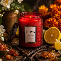 Bougie parfumée artisanale de luxe NOVA, dans un bocal en verre, cire de soja 100% biologique, décoration d'intérieur, personnalisable, Thanksgiving, fête des pères
