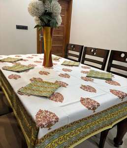 Mantel de Mesa de Comedor Moderno de Algodón con Servilletas a Juego, Ecológico, Duradero, Lavable a Máquina, Centro de Mesa Elegante para Ocasiones Especiales - Product Image 1