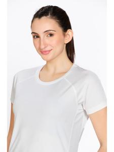 Camiseta Deportiva Blanca de Poliéster para Mujer, Marca Munns & Mars, Cuello Redondo, Diseño Deportivo para Gimnasio, Fitness y Running - Product Image 2