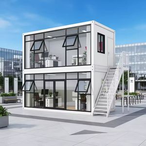 Maison conteneur modulaire de luxe préfabriquée en acier à 2 étages avec design moderne, couleur et taille personnalisables, conteneurs en verre - Product Image 1