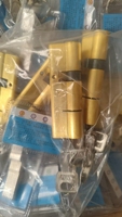 Serrure de porte cylindrique allongée à profil européen, en laiton robuste avec clé AB, noyau extra long