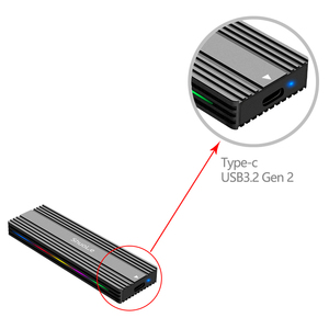 กล่องใส่ SSD M.<span class=keywords><strong>2</strong></span> NGFF NVMe แบบ USB C ความเร็ว 20Gbps, อะแดปเตอร์แปลง USB 3.<span class=keywords><strong>2</strong></span> Gen2x2 เป็น NGFF PCIe M&B Key สำหรับ Solid State Drive, เคส M.<span class=keywords><strong>2</strong></span> SSD - Product Image 4