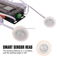 Contrôleur d'éclairage d'escalier BT 32 canaux avec capteur de mouvement PIR, variateur DC12/24V 3A 500W/1000W pour bande LED d'escalier, prend en charge 600 circuits intégrés