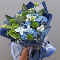 Emballage de fleurs coréennes noires personnalisées Omet Feuilles de papier de soie d'emballage Emballages de logo recyclables enduits de PE imperméables