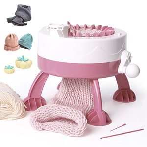 เครื่องถักไหมพรมวงกลมอัตโนมัติ DIY สำหรับถักถุงเท้า ถุงมือ เสื้อสเวตเตอร์ ราคาประหยัด 48 เข็ม สำหรับใช้ในบ้าน - Product Image 1