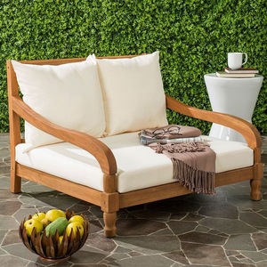 Muebles <span class=keywords><strong>de</strong></span> madera <span class=keywords><strong>de</strong></span> alta calidad con <span class=keywords><strong>cojines</strong></span> suaves impermeables Patio al aire libre Jardín Sofá Seccional <span class=keywords><strong>de</strong></span> madera para todo tipo <span class=keywords><strong>de</strong></span> clima - Product Image 2