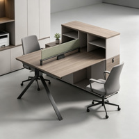 Escritorio modular abierto para empleados con cajones de almacenamiento altos, muebles de escritorio minimalistas específicos para oficina