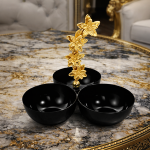 Cuenco para frutos secos de primera calidad, 3 compartimentos con asa en forma de estrella, para hoteles de lujo, estilo antiguo, precio al por mayor - Product Image 4