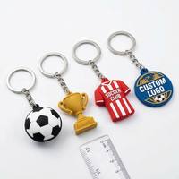 Porte-clés publicitaire personnalisé en PVC souple en forme de maillot de football pour événements sportifs, souvenir d'équipe athlétique, vente en gros