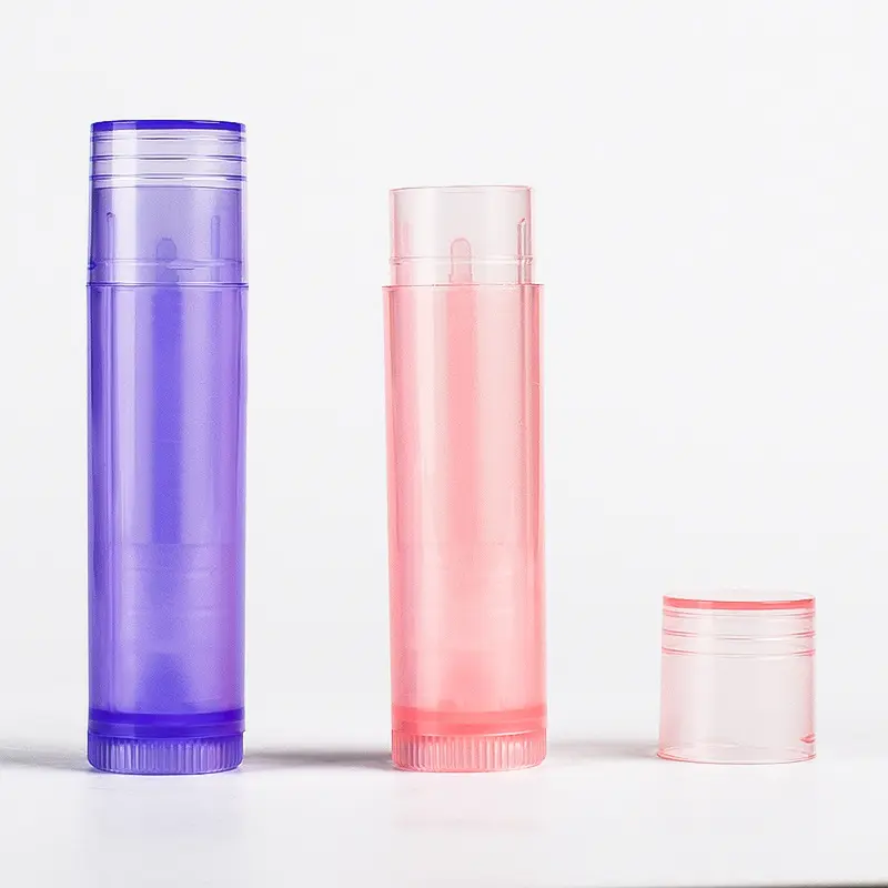 Atacado embalagem sólida colorida redonda mini tubo de batom vazio personalizado rosa