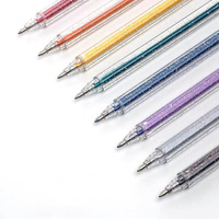 Stylo gel pailleté en plastique Leyi, corps triangulaire, poudre de paillettes bicolore, pour carnet, populaire sur TikTok et Internet, modèle neutre 801