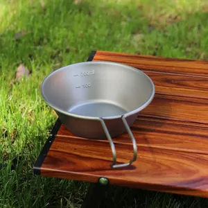 Vajilla Plegable de Aleación de Titanio Ecológica de 300 ml, Diseño <span class=keywords><strong>Sierra</strong></span>, para Acampar al Aire Libre, Picnic, Utensilios Portátiles Duraderos y Ligeros - Product Image 3