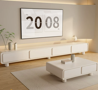 Meuble TV moderne avec grands tiroirs de rangement, console multimédia en bois pour appartement, villa, hôtel