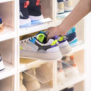 Boîtes de rangement pour chaussures personnalisées, empilables, en plastique transparent, anti-poussière, tiroirs rectangulaires, type vertical, organisateur anti-humidité - Product Image 1