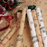 Papier d'emballage pour bouquet de Noël imperméable en kraft, motif renne, joyeux Noël, papier d'emballage pour fleurs, papier cadeau de Noël