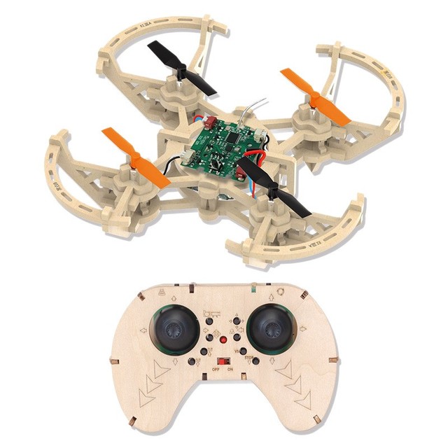 Wooden Gifts Diy Assemble Puzzle Flying Toy Children Wooden Unmanned Aerial Vehicles Spacecraft for Kids