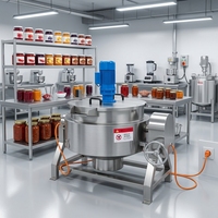 Marmite de cuisson électrique à bain-marie inclinable en acier inoxydable 304 avec agitateur à grattoir pour confiture de fruits, sirop et sandwichs
