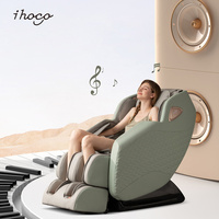 Ihoco 6699, cuero Vintage reclinable, 8 cabezales de masaje, silla de amasado 3D calentada, silla de masaje de pista de gravedad cero y SL