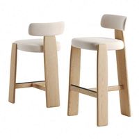 Chaise de salle à manger contemporaine italienne en bois massif avec revêtement en cuir synthétique pour la maison, le bureau et l'hôtellerie