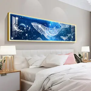 Marco decorativo de lujo para dormitorio y sala de estar, pintura con luz